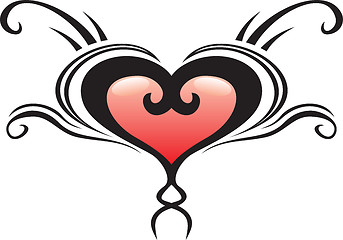 Image showing Heart crest tattoo