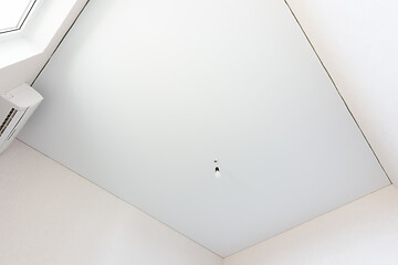 Image showing Stretch white ceiling in a rectangular room