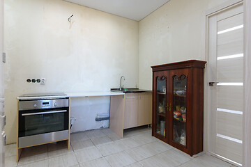 Image showing Temporary kitchen set for the period of renovation in the apartment