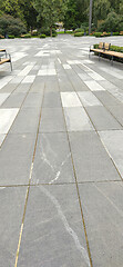 Image showing Tiled square in the city park in summer day