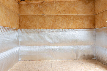 Image showing Bottom heat-insulating layer made of reflective polyethylene foam laminated with lavsan for house insulation