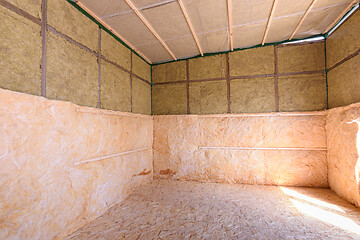 Image showing Additional thermal insulation of the house with roll thermal insulation