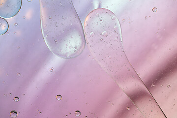 Image showing Defocused pastel colored abstract background picture made with oil, water and soap