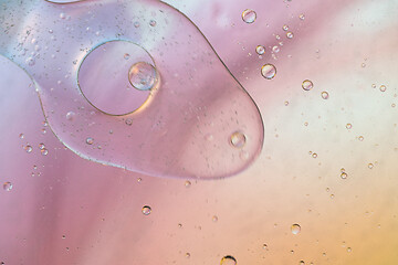 Image showing Defocused pastel colored abstract background picture made with oil, water and soap