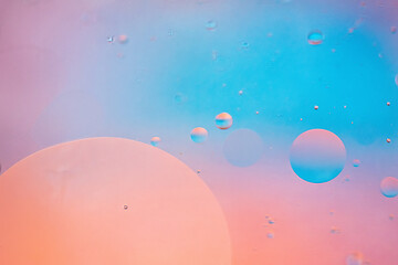 Image showing Defocused pastel colored abstract background picture made with oil, water and soap