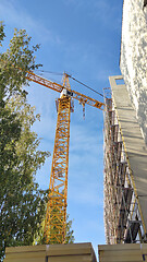 Image showing Construction site with crane and building