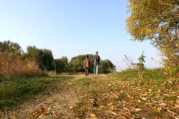 Image showing Happy family walk