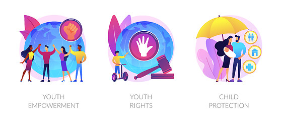 Image showing Young people rights protection abstract concept vector illustrations.