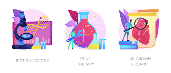 Image showing Biomedical and molecular engineering vector concept metaphors.