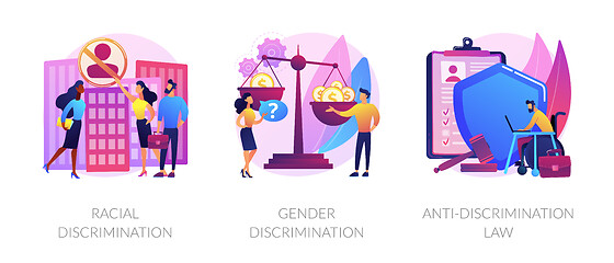 Image showing Civil rights violation abstract concept vector illustrations.