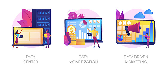 Image showing Big data storage and use vector concept metaphors