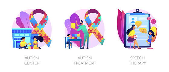 Image showing Autism spectrum disorder vector concept metaphors.