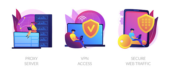 Image showing Secure internet access vector concept metaphors.