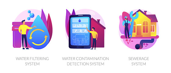 Image showing Home water treatment vector concept metaphors.