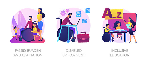 Image showing Disabled people assistance vector concept metaphors.