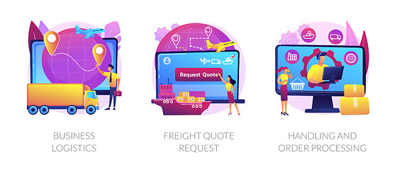 Image showing Smart logistics technologies abstract concept vector illustrations.