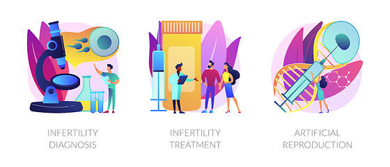 Image showing Infertility test and treatment vector concept metaphors.