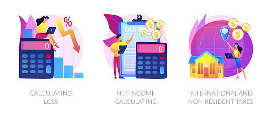 Image showing Financial loss and income vector concept metaphors