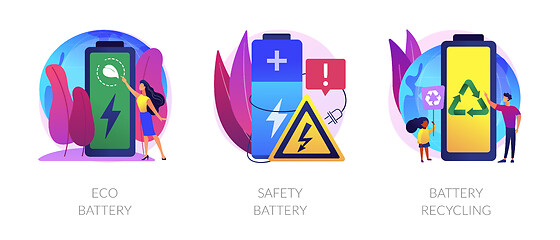 Image showing Environmentally friendly battery vector concept metaphors.