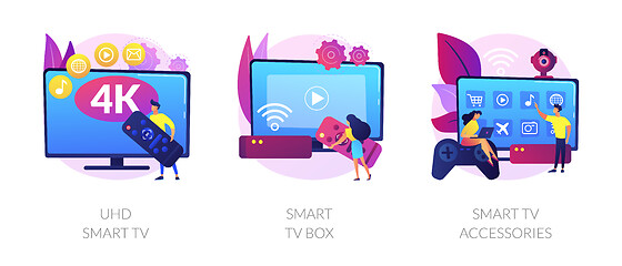 Image showing Smart TV technology vector concept metaphors.