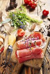 Image showing Sliced jamon 