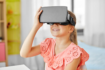 Image showing girl in vr glasses at home