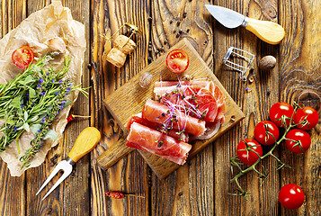 Image showing Sliced jamon 