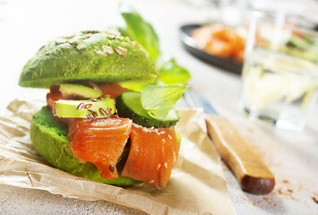 Image showing sandwich with salmon