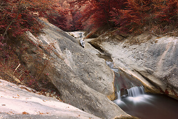 Image showing autumn view of la Gavane waterfall