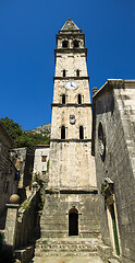 Image showing St Nicholas church in Perast clock tower