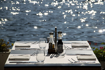 Image showing Shoreside table setting