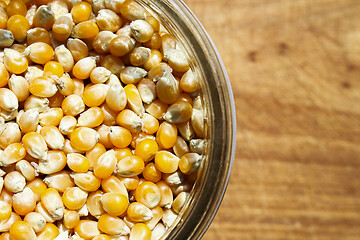 Image showing Popcorn corn in glass jar