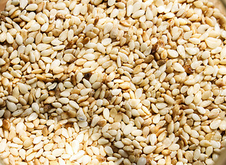 Image showing Sesame seeds in glass jar