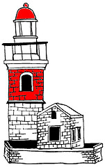 Image showing Lighthouse illustration red