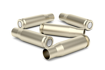 Image showing A few empty bullet cartridges