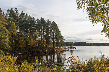 Image showing Beautiful lake view in fall season