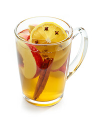 Image showing green tea with apple and lemon