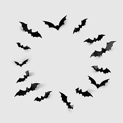 Image showing black halloween bats in circle