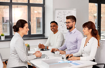 Image showing recruiters having job interview with employee