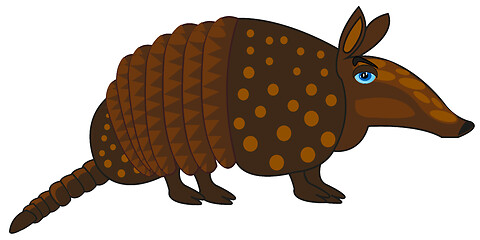 Image showing Animal armadillo on white background is insulated