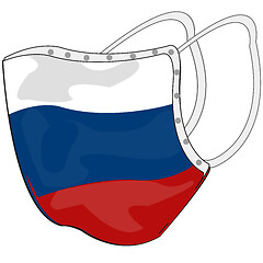 Image showing Defensive medical mask with flag of the Russia