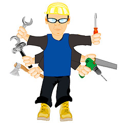 Image showing Vector illustration men master with toos in hand