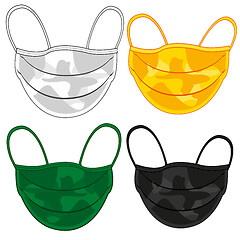 Image showing Defensive medical masks of the varied colour