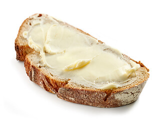 Image showing slice of bread with butter