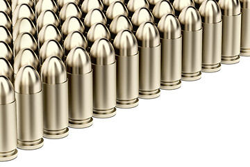 Image showing Rows with pistol bullets