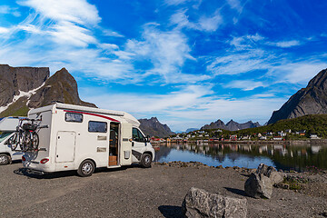 Image showing Family vacation travel RV, holiday trip in motorhome