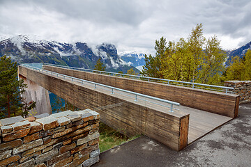 Image showing Stegastein Lookout Beautiful Nature Norway.