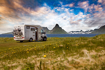 Image showing Family vacation travel RV, holiday trip in motorhome