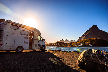 Image showing Family vacation travel RV, holiday trip in motorhome