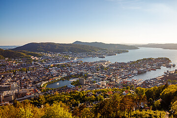 Image showing Bergen is a city and municipality in Hordaland on the west coast